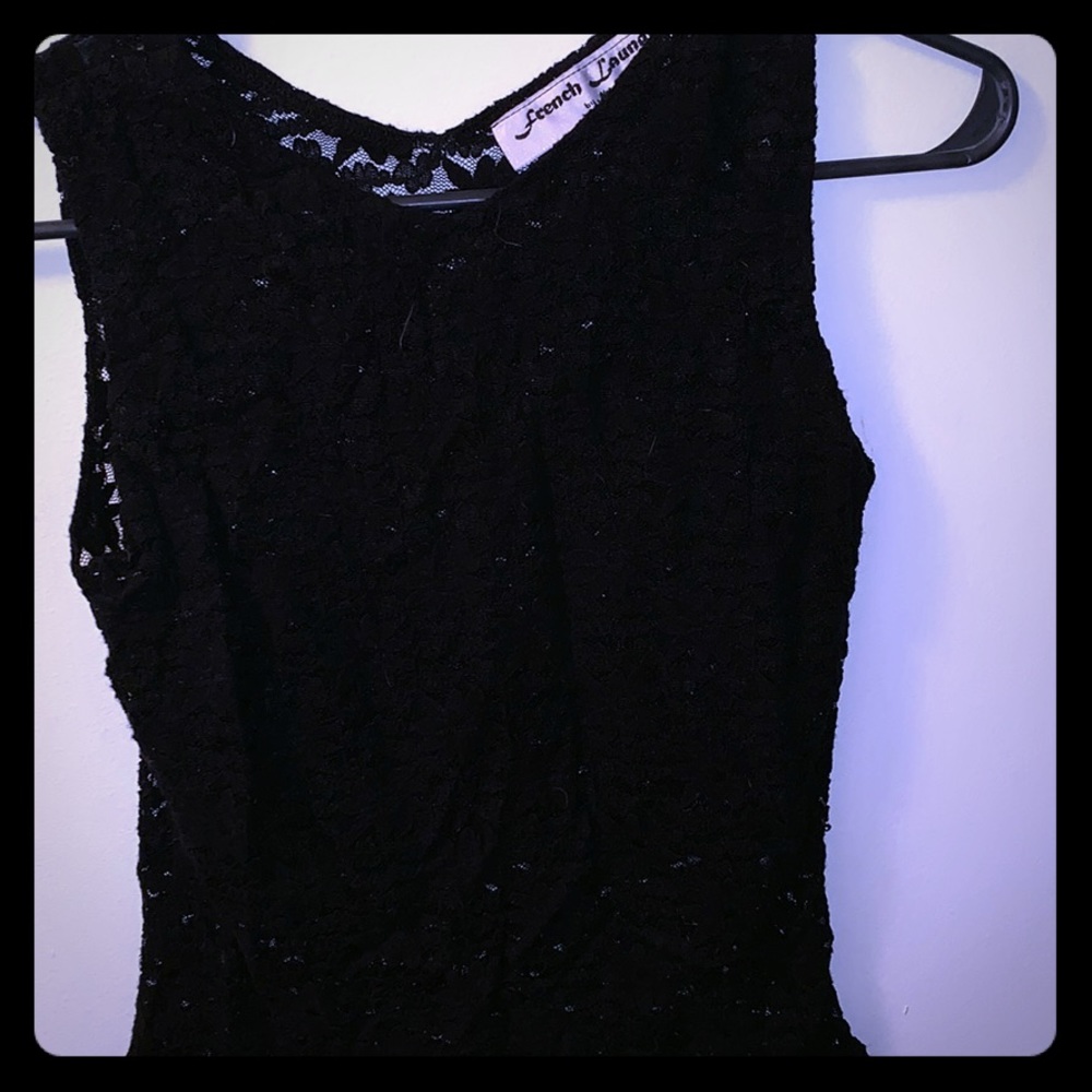 French laundry high neck lace tank
